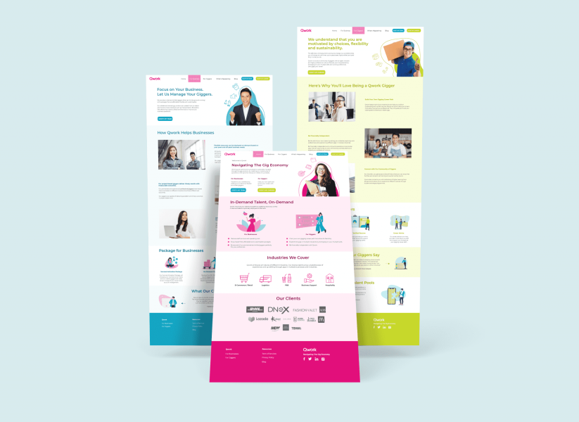 Qwork Website Mockup